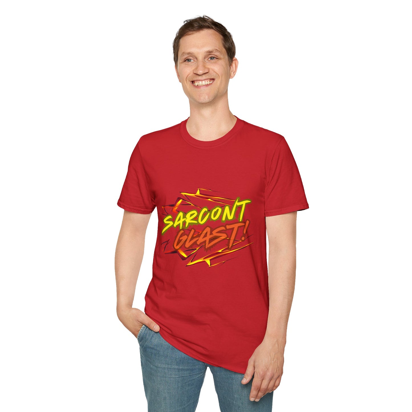 Sarcont Glast T-Shirt — AI Text Retro Comic Graphic Tee