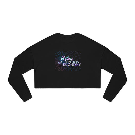 Cropped Sweatshirt "Victim of the Attention Economy" Retro Script Crop Top