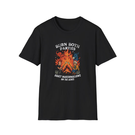 Burn Both Parties Roast Marshmallows on the Ashes Unisex Softstyle T-Shirt