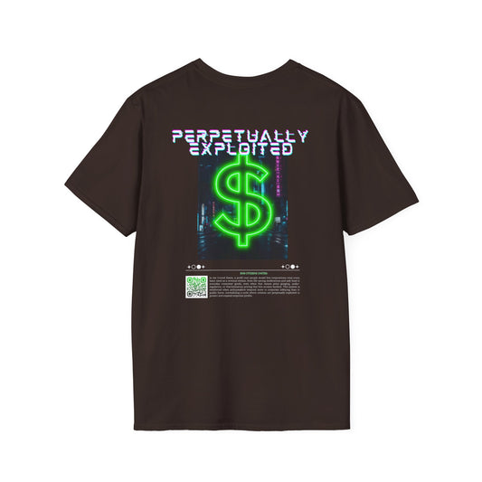 Perpetually Exploited Neon Dollar Back Print T-Shirt