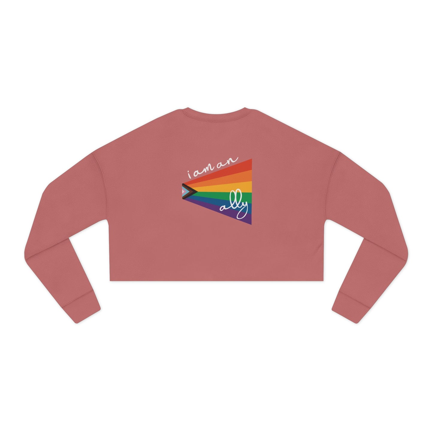 Cropped Sweatshirt "I Am An Ally" LGBTQIA+ Rainbow Flag Top