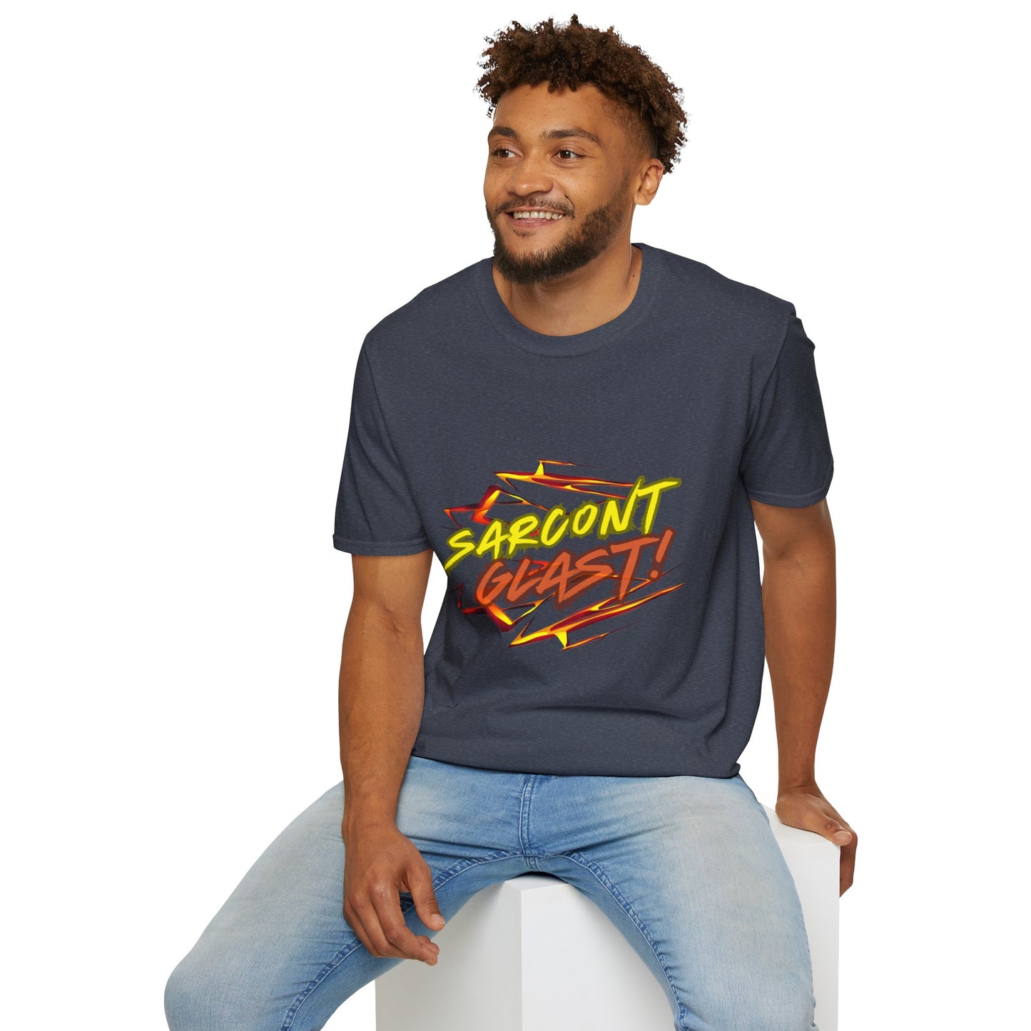 Sarcont Glast T-Shirt — AI Text Retro Comic Graphic Tee