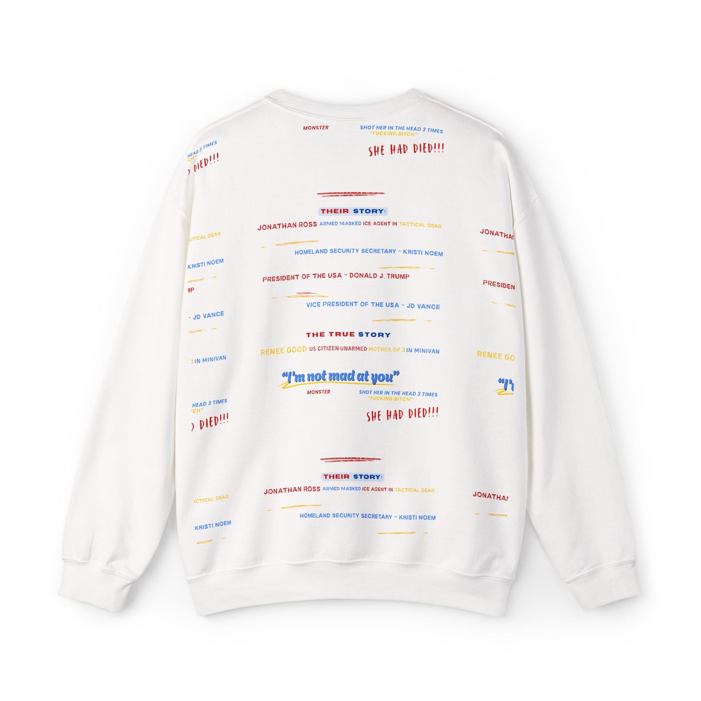 Sweatshirt Noncompliance DOES NOT Justify Murder Crewneck Sweatshirt Quote Graphic Pullover