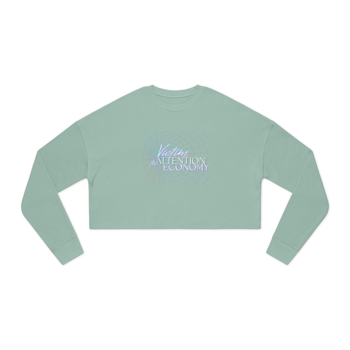 Cropped Sweatshirt  "Victim of the Attention Economy" Retro Script Crop Top