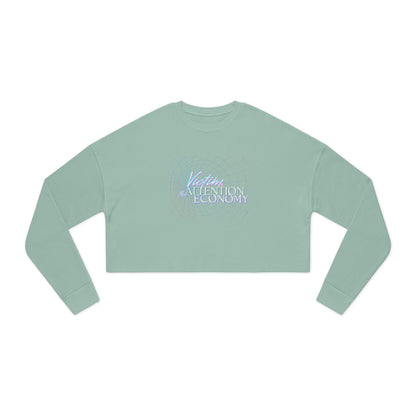 Cropped Sweatshirt  "Victim of the Attention Economy" Retro Script Crop Top