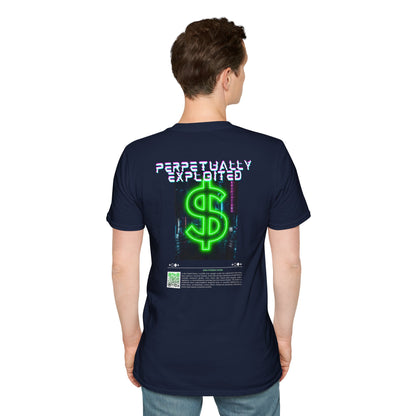 Perpetually Exploited Neon Dollar Back Print T-Shirt
