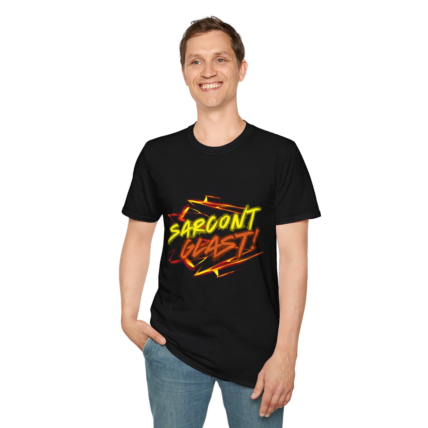 Sarcont Glast T-Shirt — AI Text Retro Comic Graphic Tee
