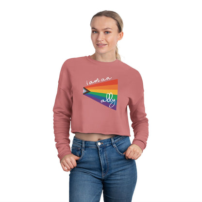 Cropped Sweatshirt "I Am An Ally" LGBTQIA+ Rainbow Flag Top