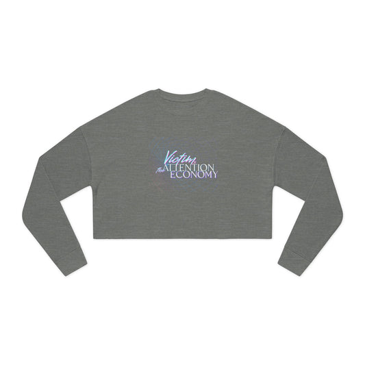 Cropped Sweatshirt  "Victim of the Attention Economy" Retro Script Crop Top