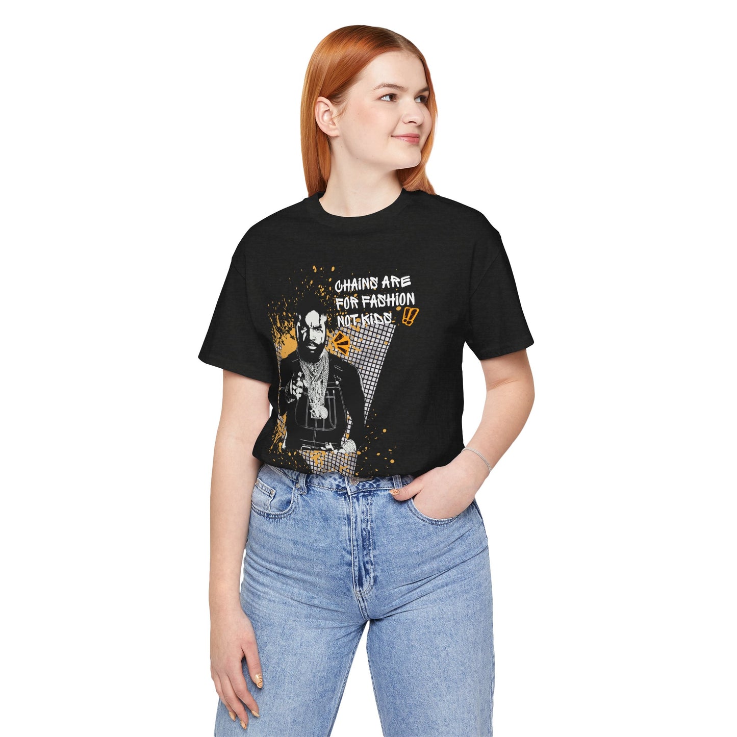 Chains are for fashion — Retro Hip-Hop Portrait T-Shirt