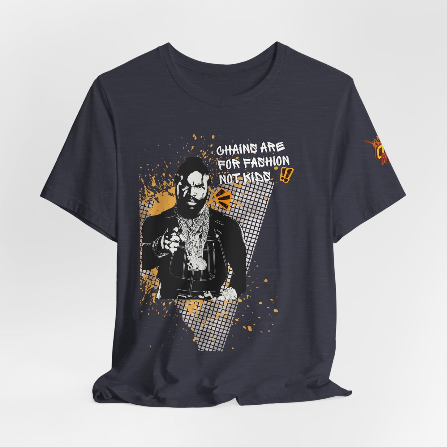 Chains are for fashion  not kid  Mr T Wisdom Retro Hip-Hop Pop Art Zine Style Portrait T-Shirt