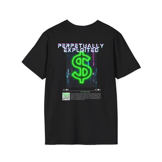 Perpetually Exploited Neon Dollar Back Print T-Shirt