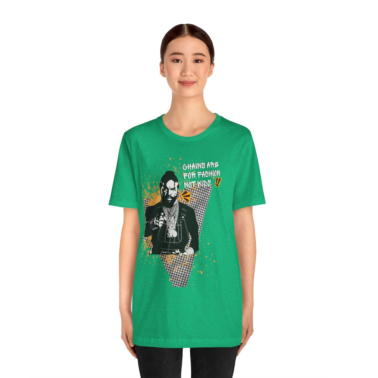Chains are for fashion — Retro Hip-Hop Portrait T-Shirt