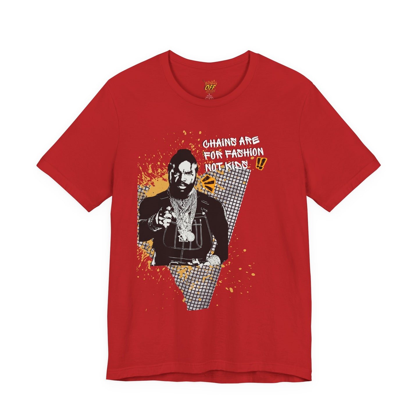 Chains are for fashion — Retro Hip-Hop Portrait T-Shirt