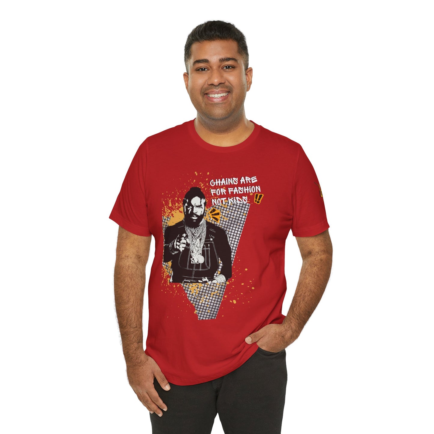 Chains are for fashion  not kid  Mr T Wisdom Retro Hip-Hop Pop Art Zine Style Portrait T-Shirt