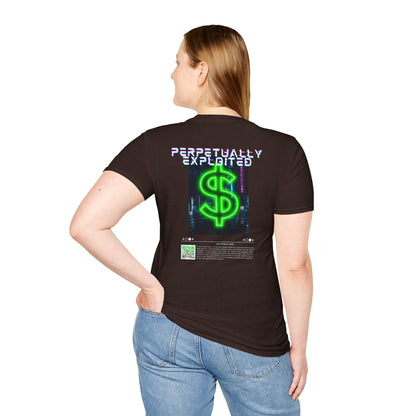Perpetually Exploited Neon Dollar Back Print T-Shirt