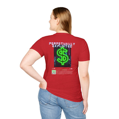 Perpetually Exploited Neon Dollar Back Print T-Shirt