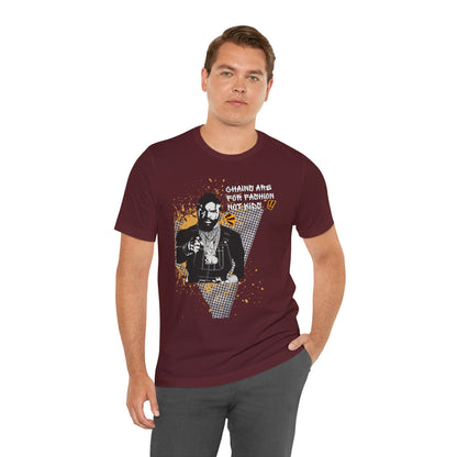 Chains are for fashion — Retro Hip-Hop Portrait T-Shirt