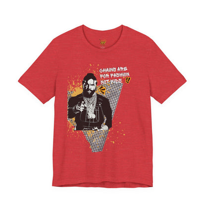 Chains are for fashion — Retro Hip-Hop Portrait T-Shirt
