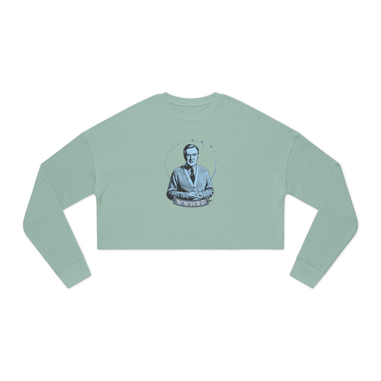 Cropped Sweatshirt WWMRD  — Vintage Mister Rogers Portrait Graphic