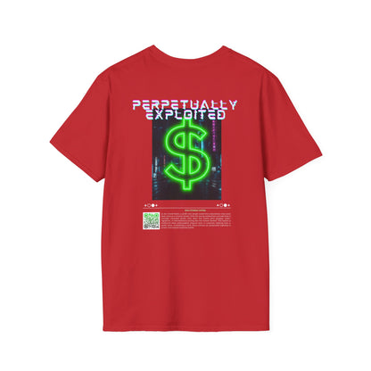 Perpetually Exploited Neon Dollar Back Print T-Shirt