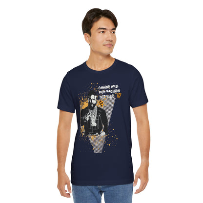 Chains are for fashion — Retro Hip-Hop Portrait T-Shirt