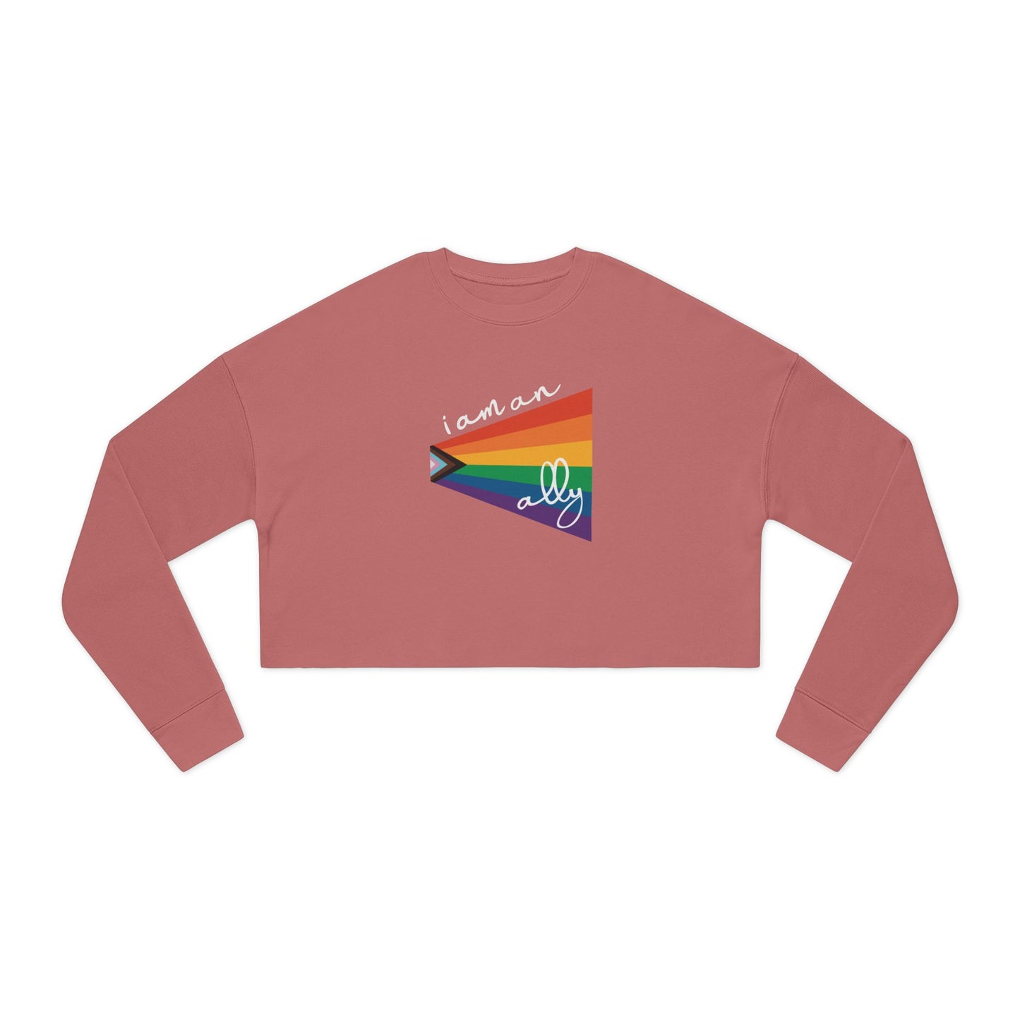 Cropped Sweatshirt "I Am An Ally" LGBTQIA+ Rainbow Flag Top
