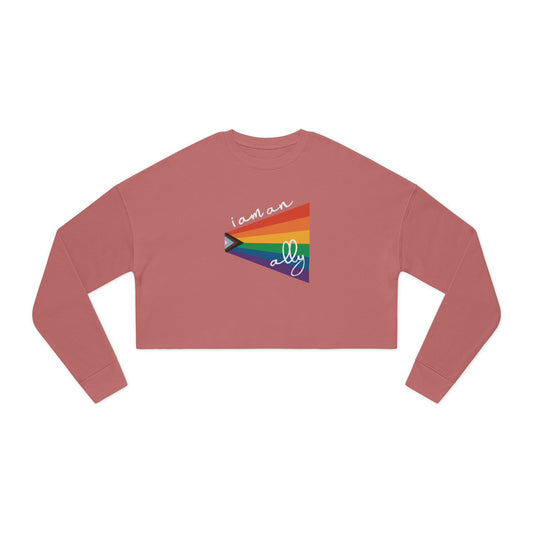 Cropped Sweatshirt "I Am An Ally" LGBTQIA+ Rainbow Flag Top