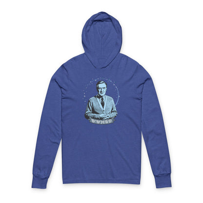 Hooded Long Sleeve Tee What Would Mr. Rogers Do — Vintage Portrait Graphic Hooded Tee