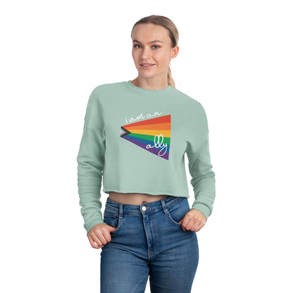 Cropped Sweatshirt "I Am An Ally" LGBTQIA+ Rainbow Flag Top