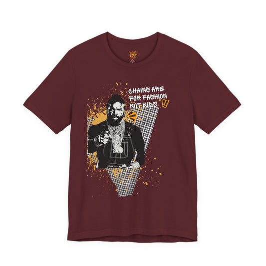 Chains are for fashion — Retro Hip-Hop Portrait T-Shirt