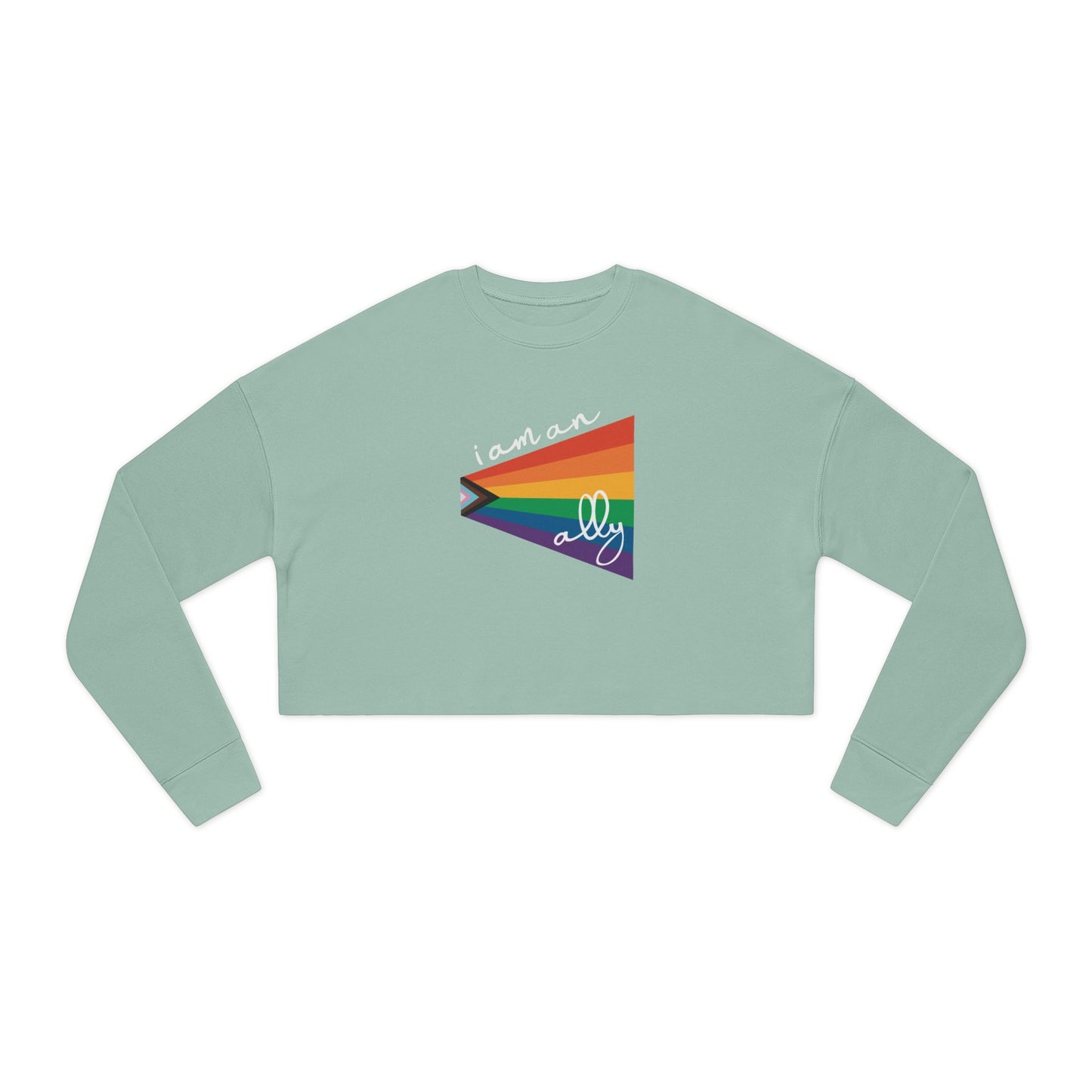 Cropped Sweatshirt "I Am An Ally" LGBTQIA+ Rainbow Flag Top