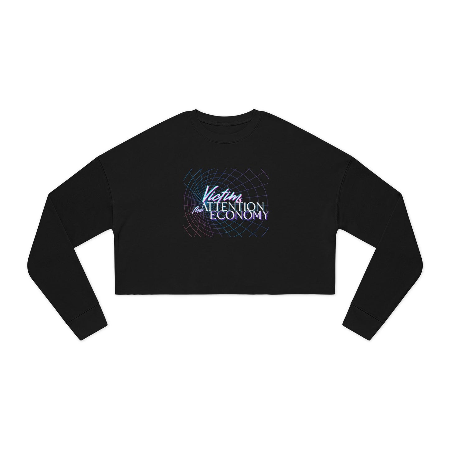 Cropped Sweatshirt  "Victim of the Attention Economy" Retro Script Crop Top