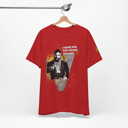 Chains are for fashion  not kid  Mr T Wisdom Retro Hip-Hop Pop Art Zine Style Portrait T-Shirt