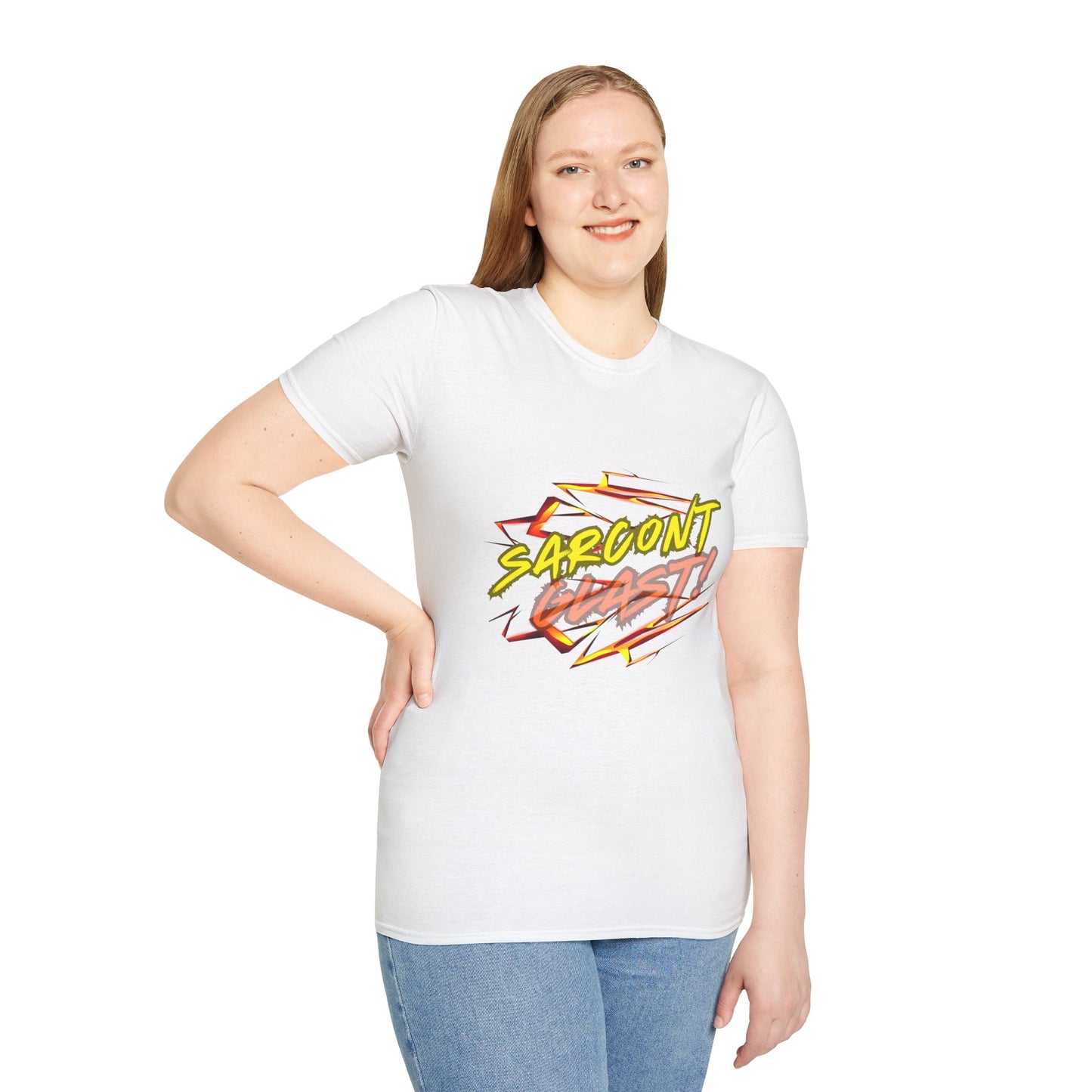 Sarcont Glast T-Shirt — AI Text Retro Comic Graphic Tee