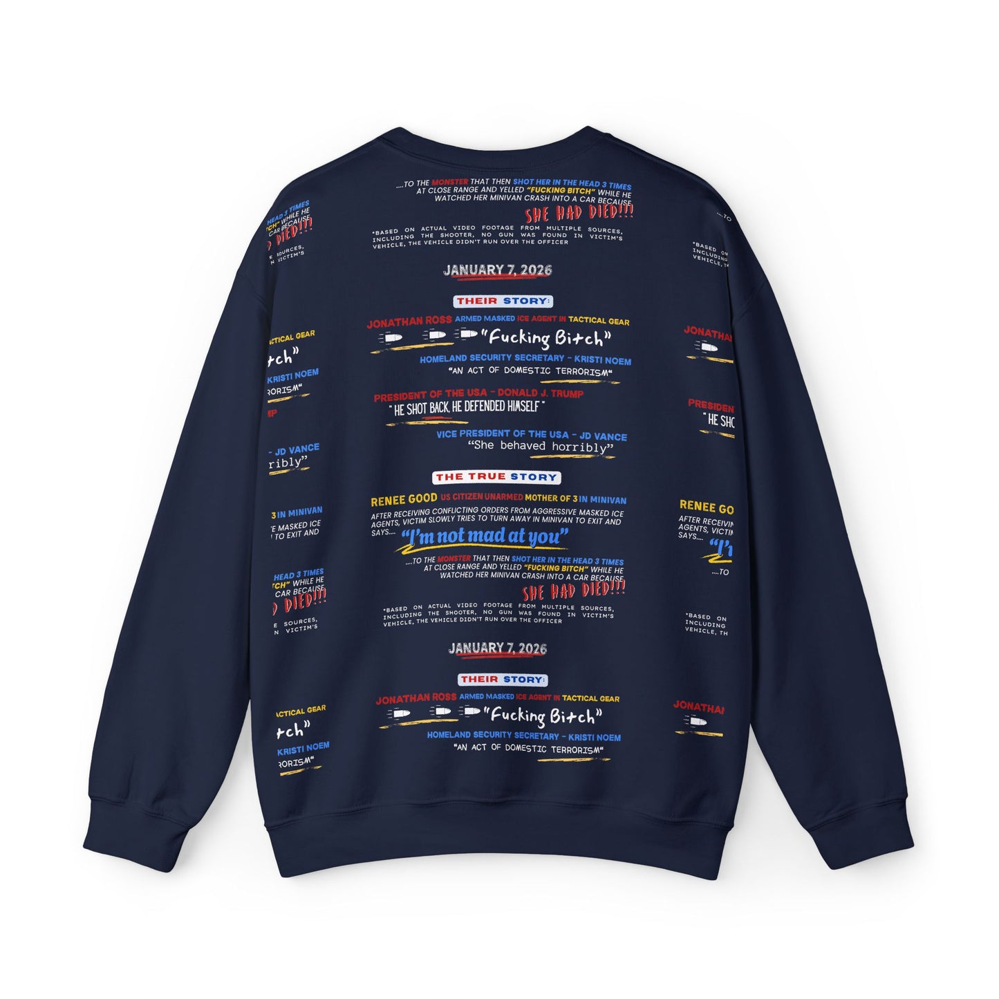 Sweatshirt Noncompliance DOES NOT Justify Murder Crewneck Sweatshirt Quote Graphic Pullover