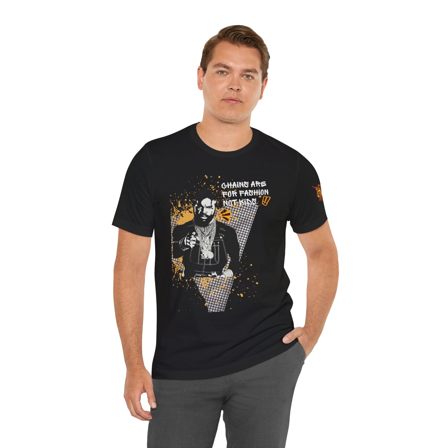 Chains are for fashion  not kid  Mr T Wisdom Retro Hip-Hop Pop Art Zine Style Portrait T-Shirt