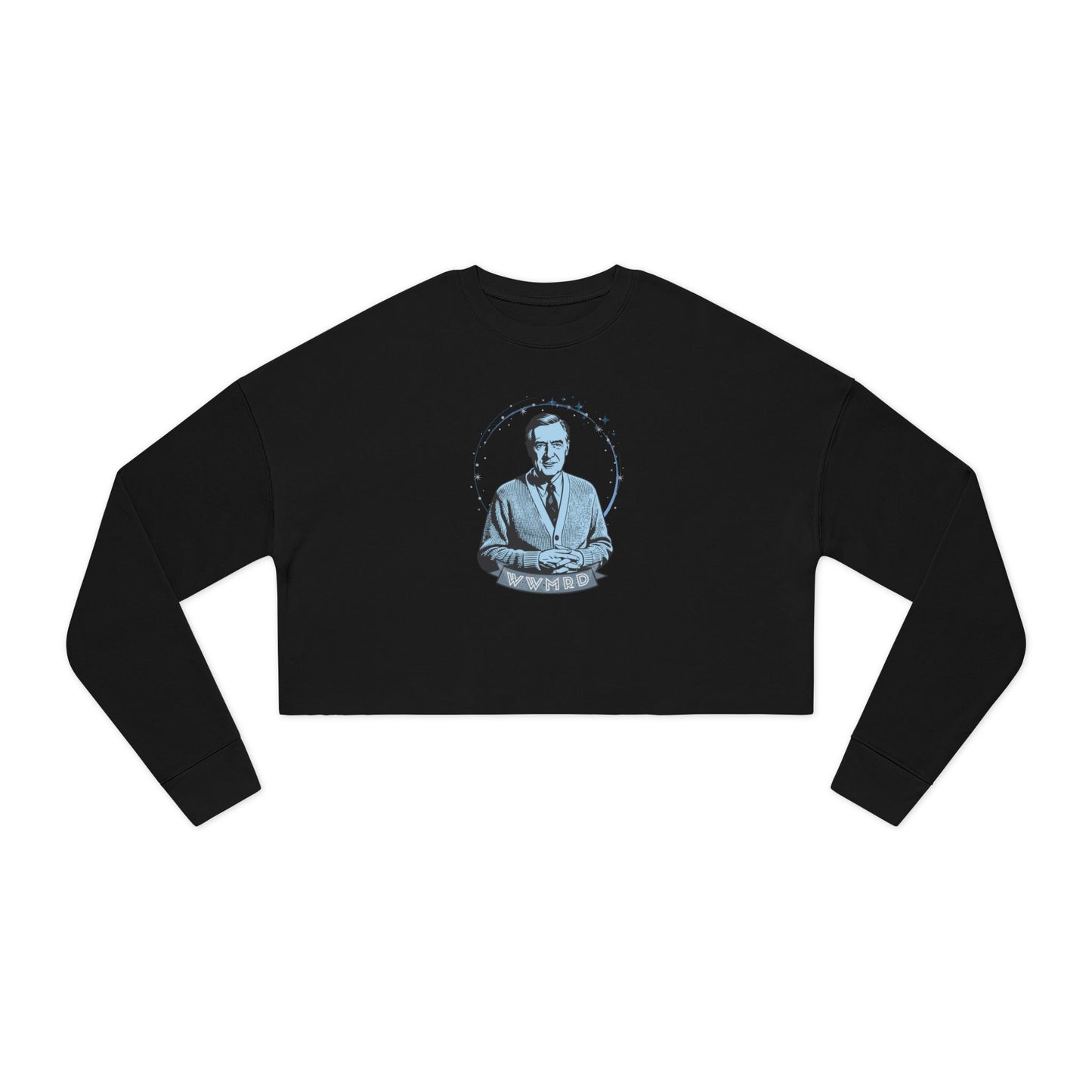 Cropped Sweatshirt WWMRD  — Vintage Mister Rogers Portrait Graphic