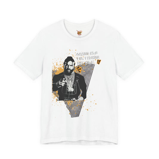Chains are for fashion — Retro Hip-Hop Portrait T-Shirt