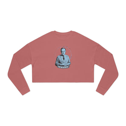 Cropped Sweatshirt WWMRD  — Vintage Mister Rogers Portrait Graphic